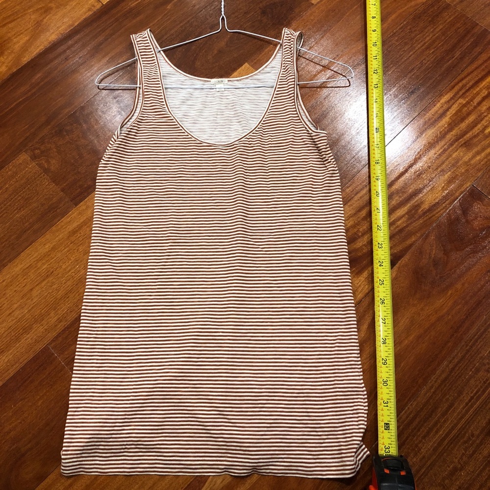 J Crew tank top w/reddish brown horizontal stripes